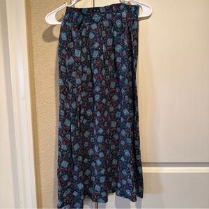 Vintage 90s Geometric Shapes Pleated Maxi Skirt Y2K Festival size 12